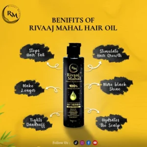 rivaj mahal hair oil for hair growth & shine 100% natural formula for men & women stops hair fall, promotes thick & long hair 200ml, hair food oil, hair growth oil, herbal hair oil, hair fall control, rosemary oil for hair growth free delivery